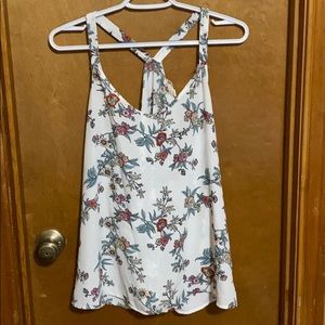 White Floral Racerback